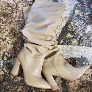 Steve Madden Ruched Knee High Block Heel boots